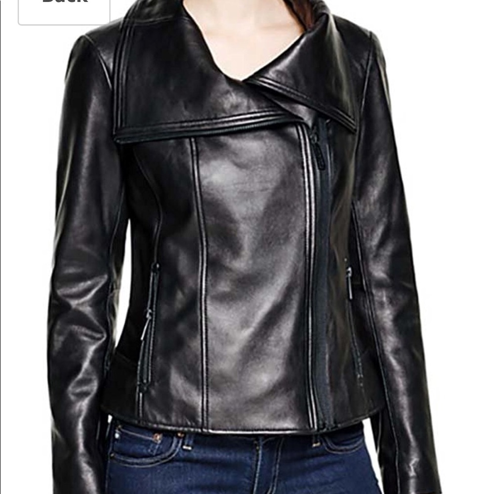 Michael Kors Asymmetrical Moto Leather Jacket
